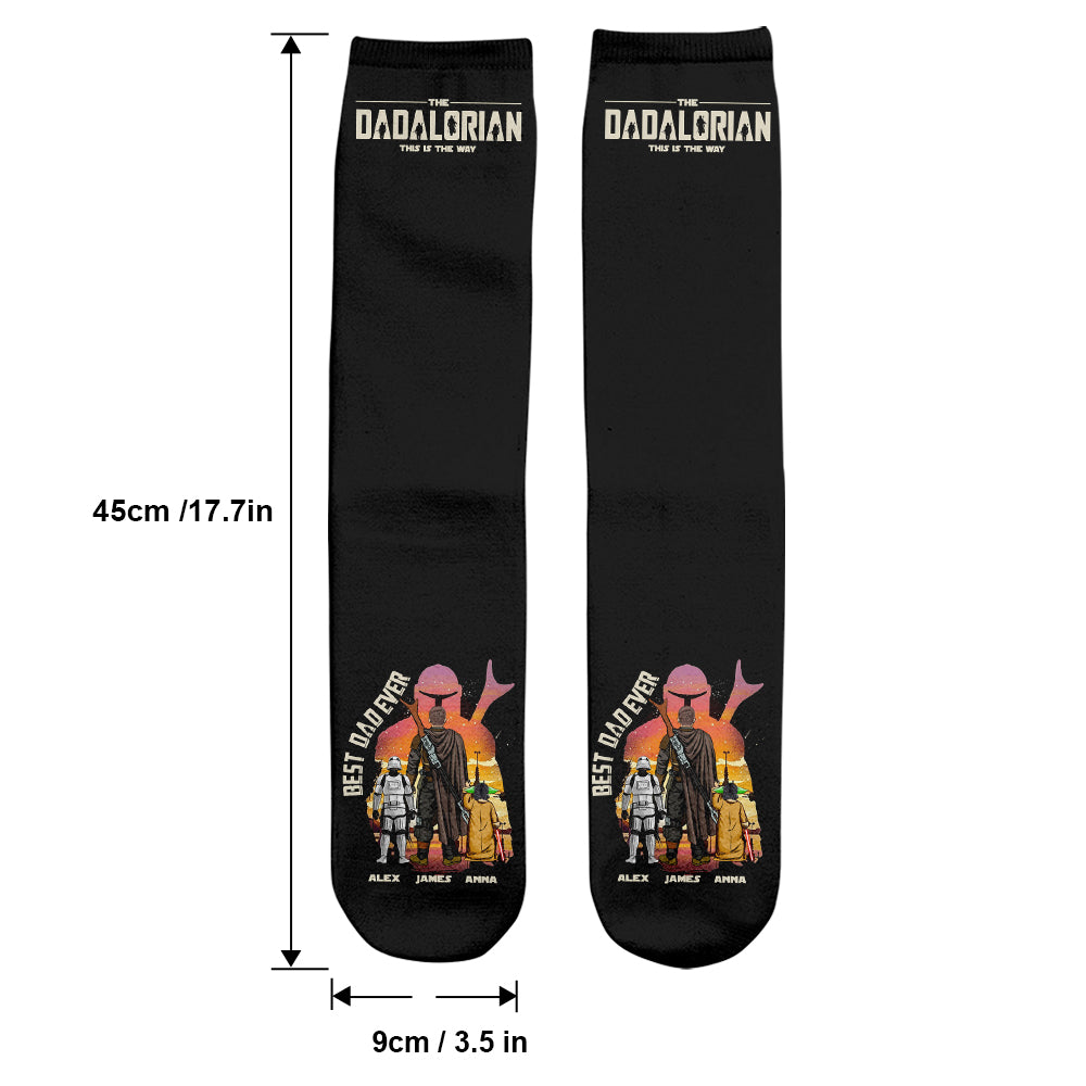 Dadalorian Best Dad Ever - Personalized The Force Socks