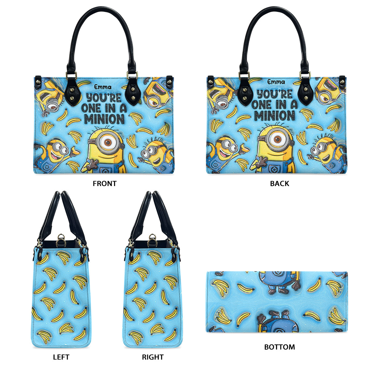 One In A Minion - Personalized Leather Handbag