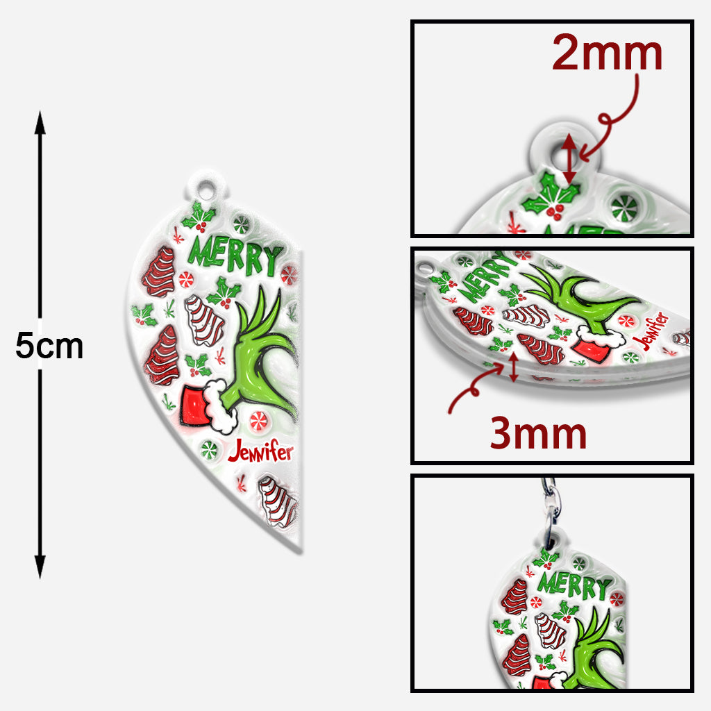 Merry Christmas - Personalized Couple Matching Keychain