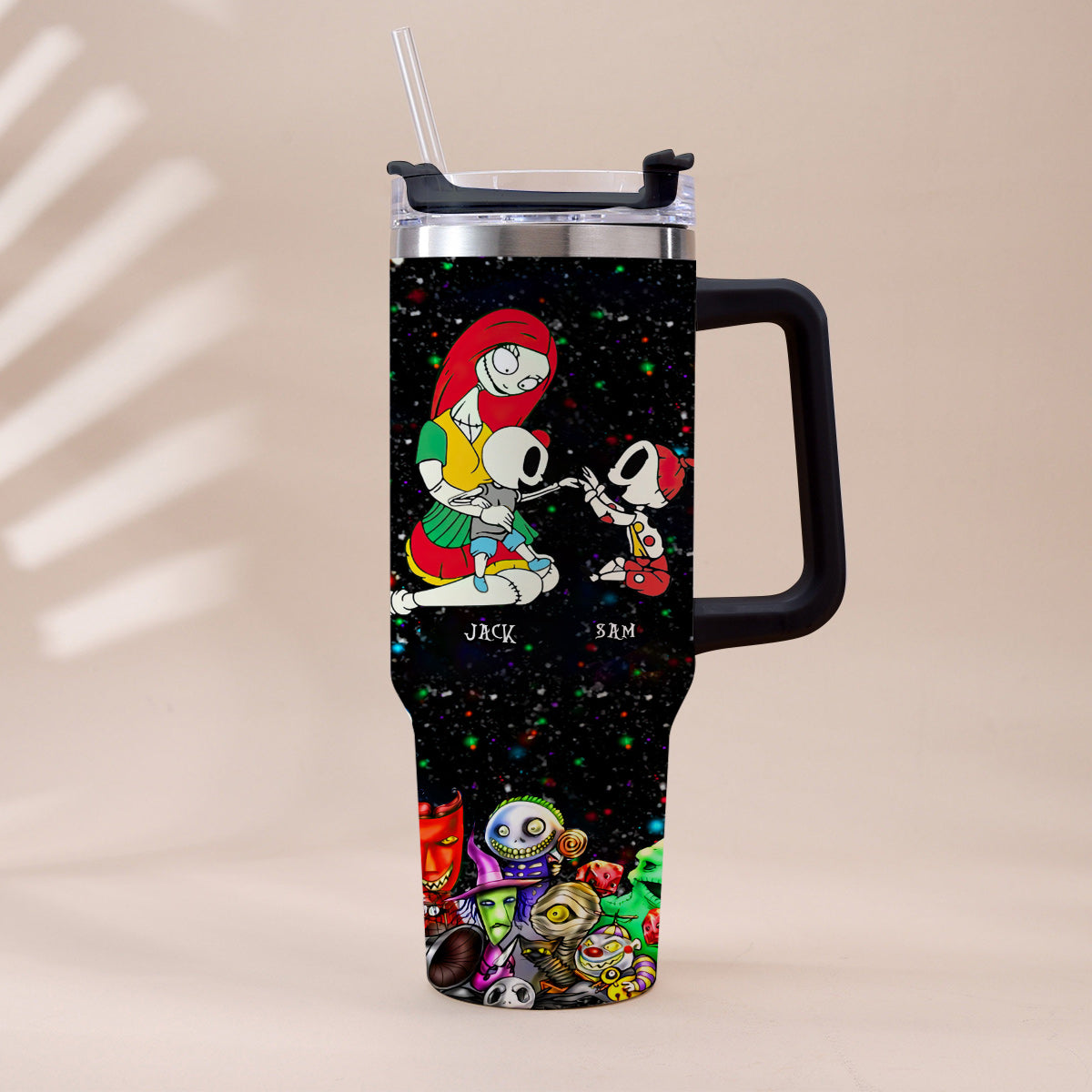 Mother Father Family Of Nightmares - Personalized Nightmare Tumbler With Handle