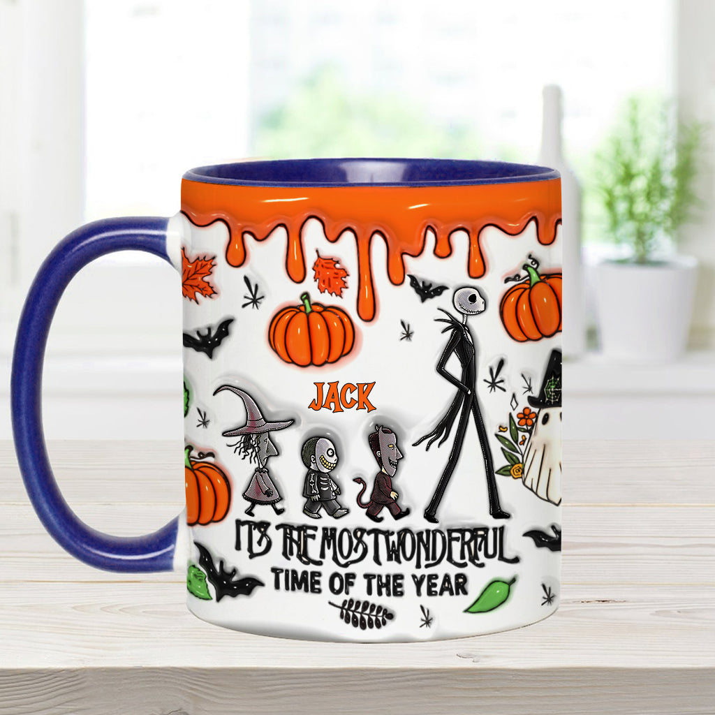 It's The Most Beautiful Time Autumn Skeleton - Personalized Nightmare Accent Mug