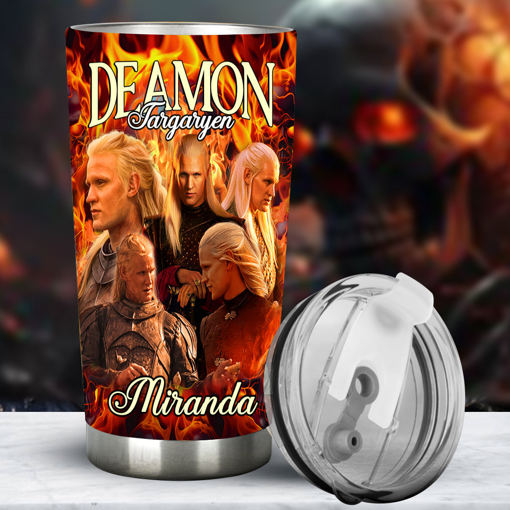 Team Black Fire And Blood - Personalized Thrones Game Tumbler