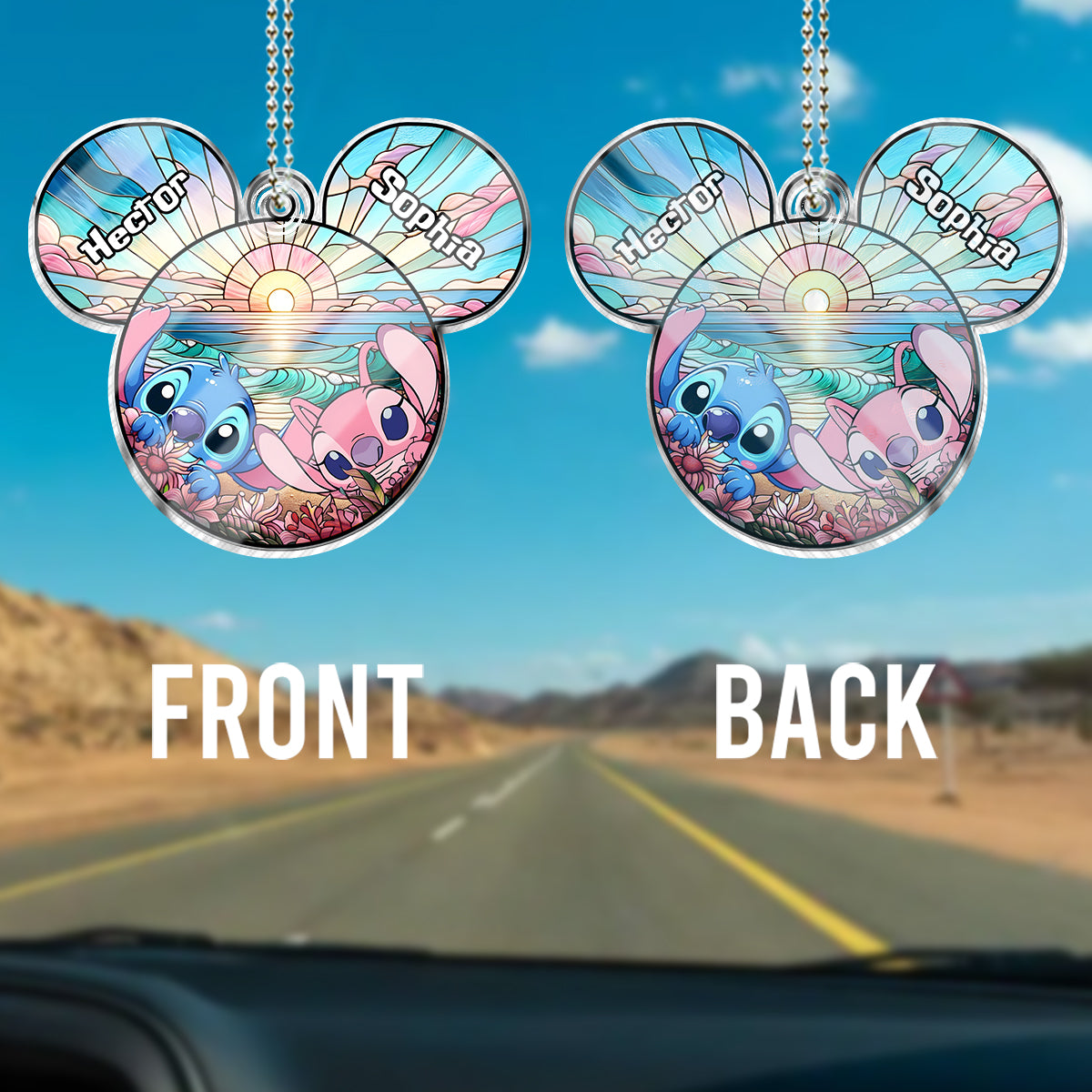 Beautiful Ohana - Personalized Ohana Custom Shaped Car Ornament
