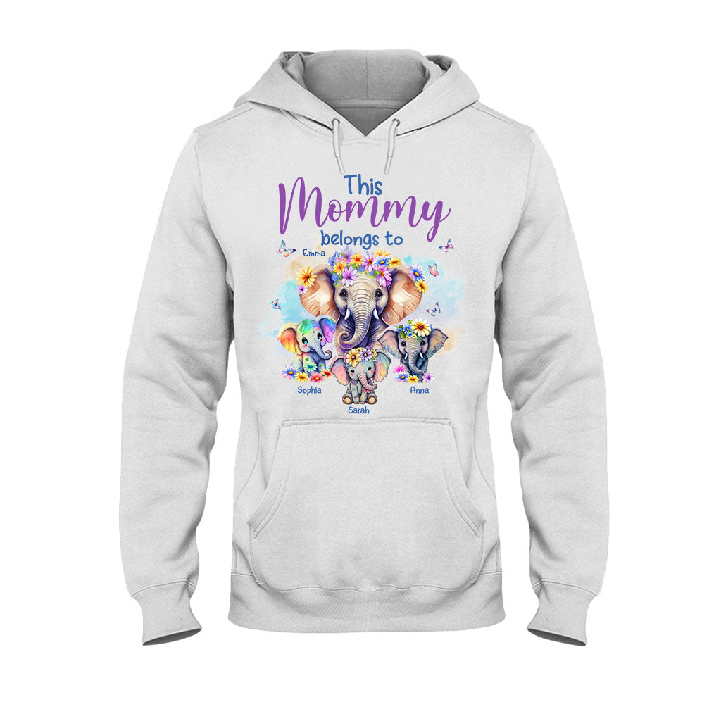 Elephants This Mommy Belongs To - Personalized Mother T-shirt And Hoodie
