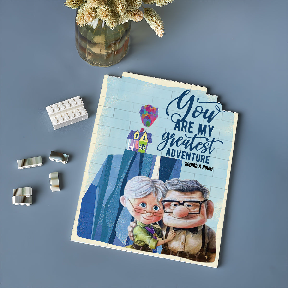 You're My Greatest Adventure - Personalized Mouse Vertical Rectangle Building Brick Blocks Printed On Both Sides