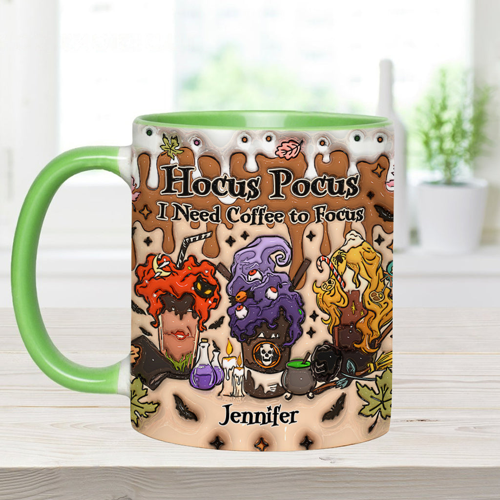 Autumn Leaves Pumpkin Spice Latte - Personalized Three Witches Accent Mug