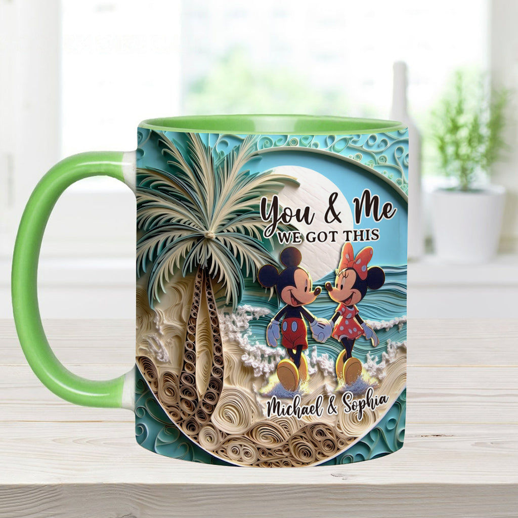 Beach Scene Happy Couple - Personalized Mouse Accent Mug