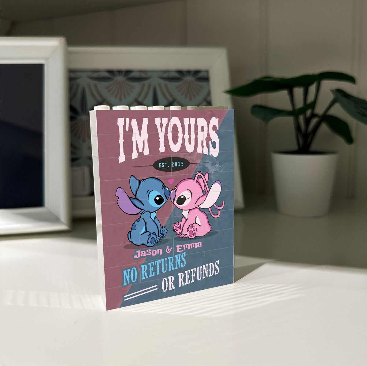 I'm Your No Return Or Refund - Personalized Ohana Vertical Rectangle Building Brick Blocks Printed On Both Sides