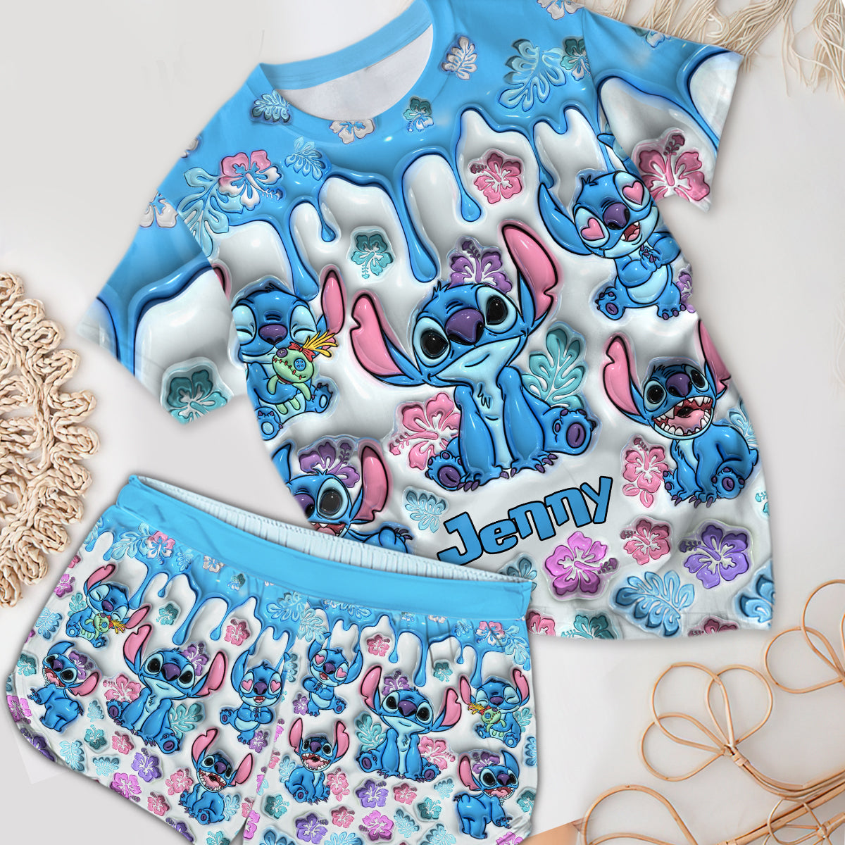 Ohana Means Family - Personalized Ohana All Over Shirt & Women Shorts