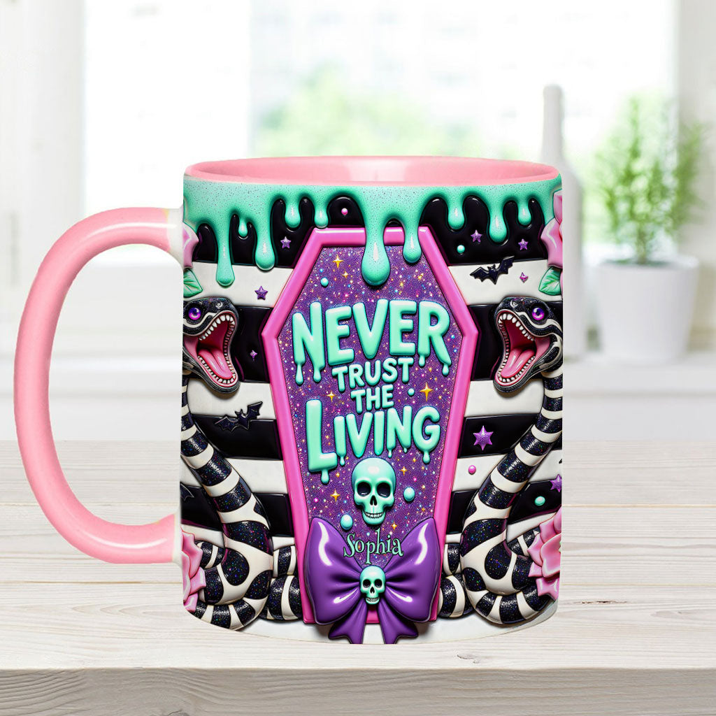 Never Trust The Living - Personalized Accent Mug