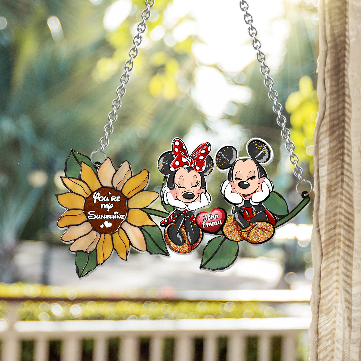 You're My Sunshine - Personalized Mouse Window Hanging Suncatcher Ornament