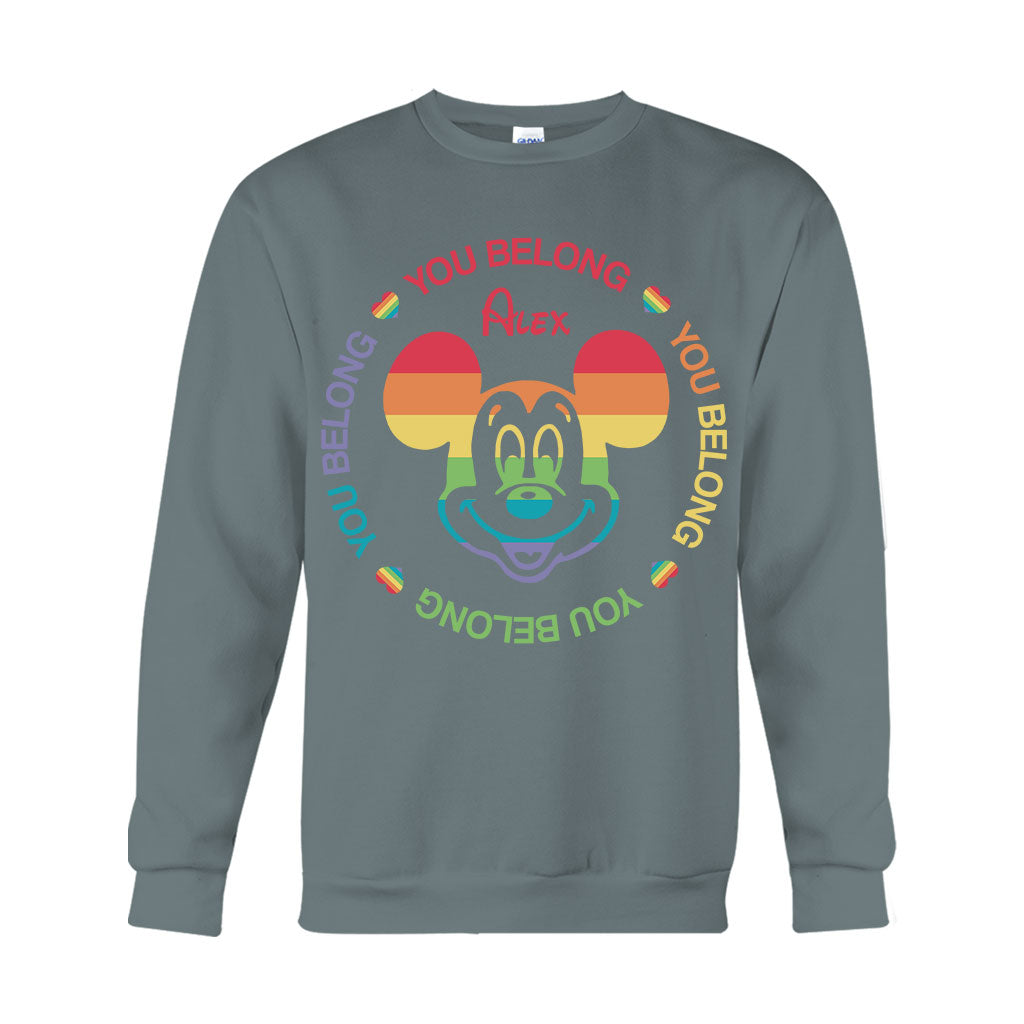 You Belong Mouse Ears Pride - Personalized LGBT Support T-shirt And Hoodie