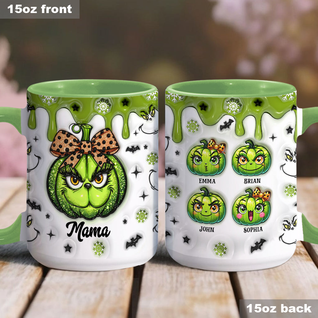 Grinchy Mama/Grandma - Personalized Grandma Accent Mug
