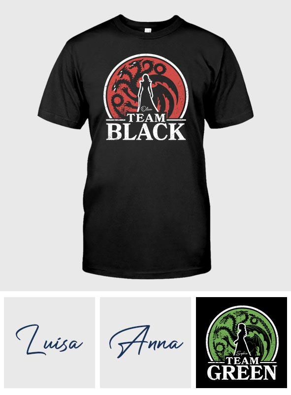Team Black Vs Team Green - Personalized Thrones Game T-shirt And Hoodie