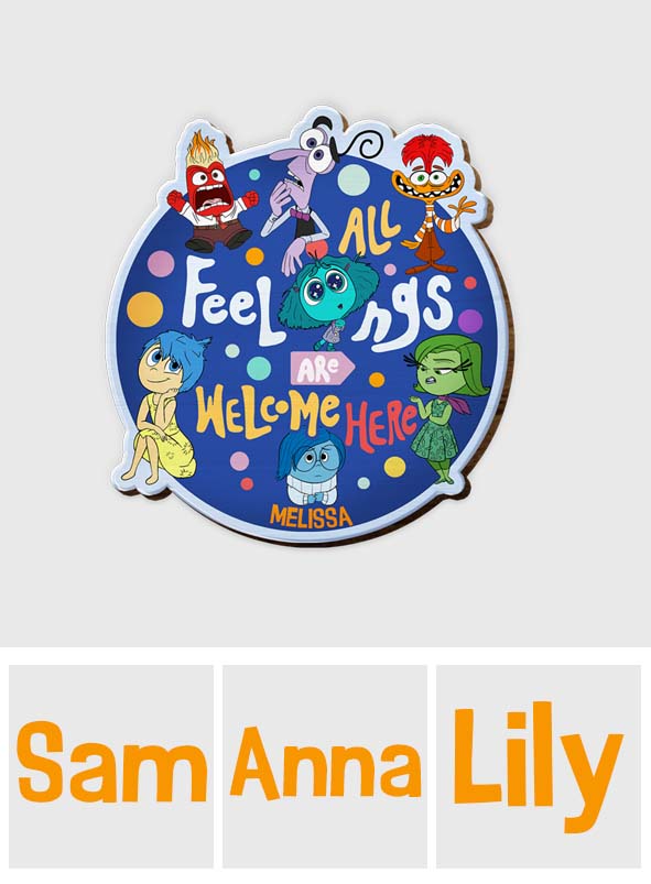All Feelings Are Welcome Here - Personalized Shaped Car Visor Clip