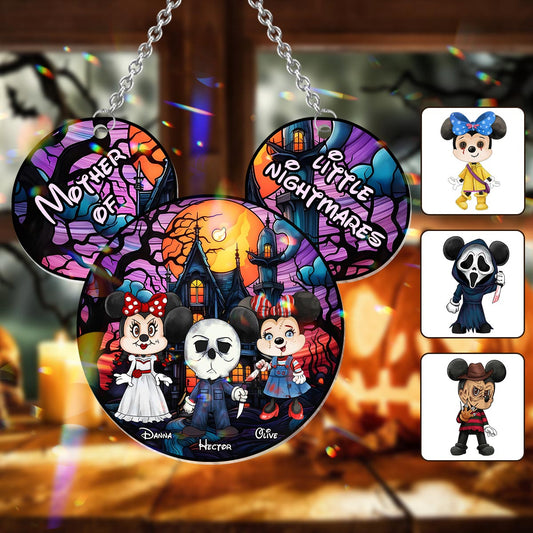 Grandma Of Little Nightmares - Personalized Grandma Window Hanging Suncatcher Ornament