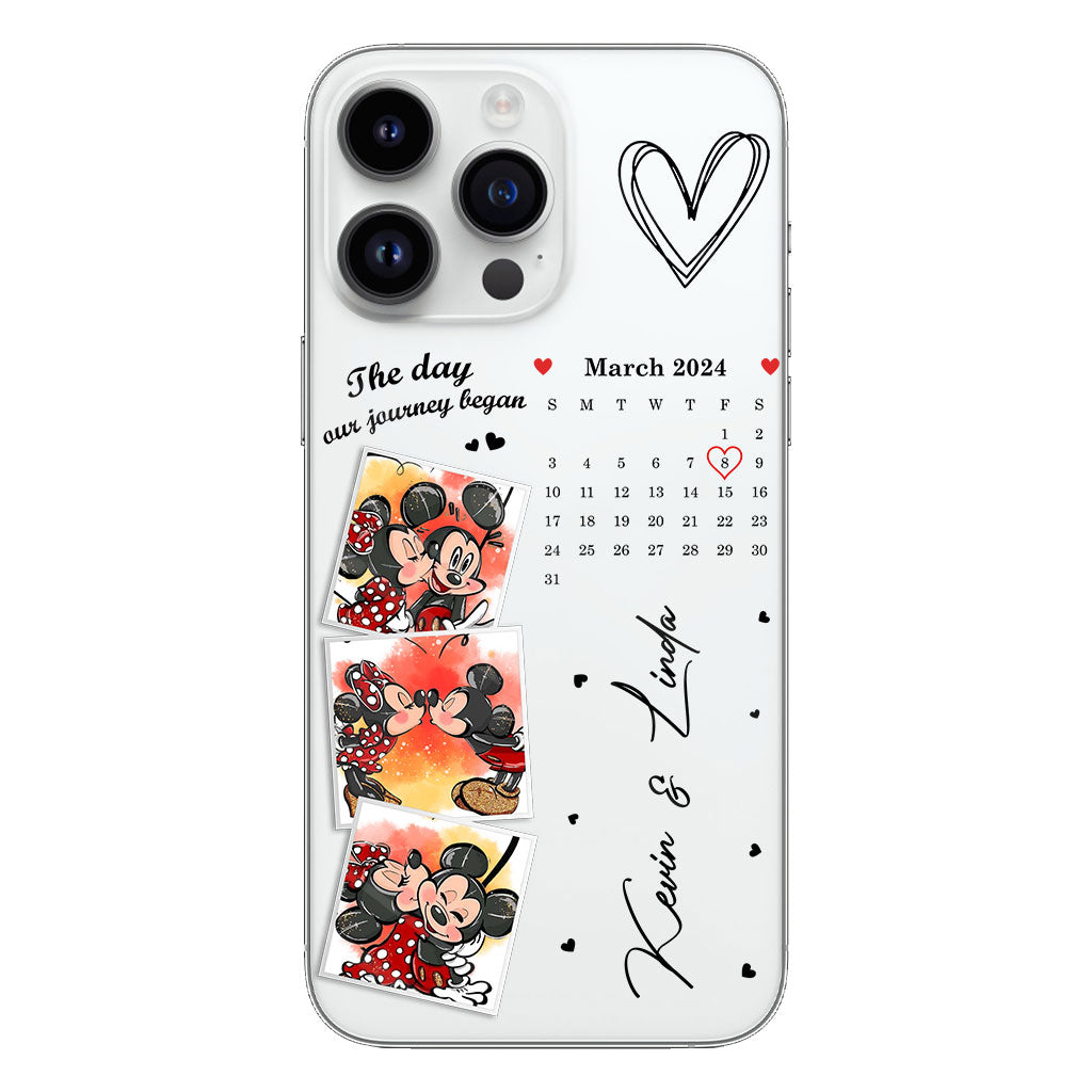 The Day Our Journey Began Mouse Ears Calendar Custom - Personalized Mouse Clear Phone Case