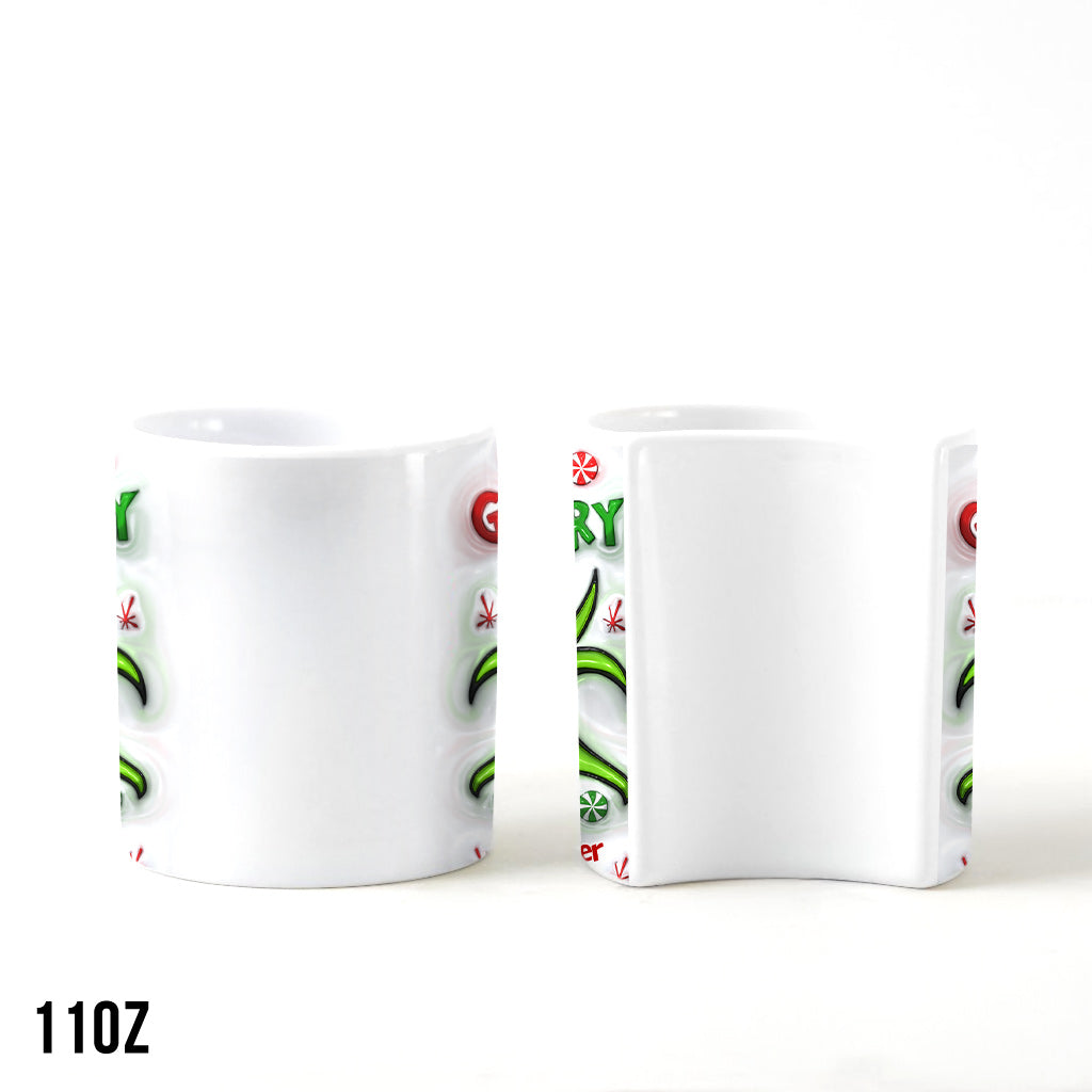 Merry Christmas - Personalized Couple Matching Heart Handle Mug