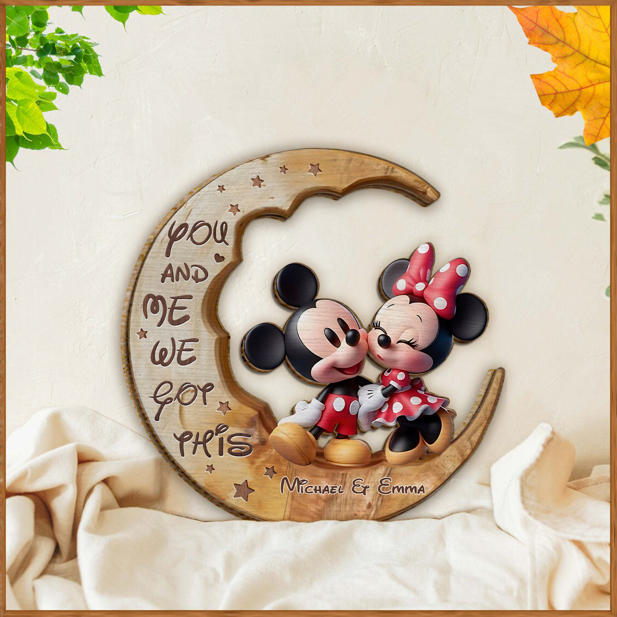 You & Me We Got This - Personalized Mouse 2 Layered Wood Sign / Wood Plaque