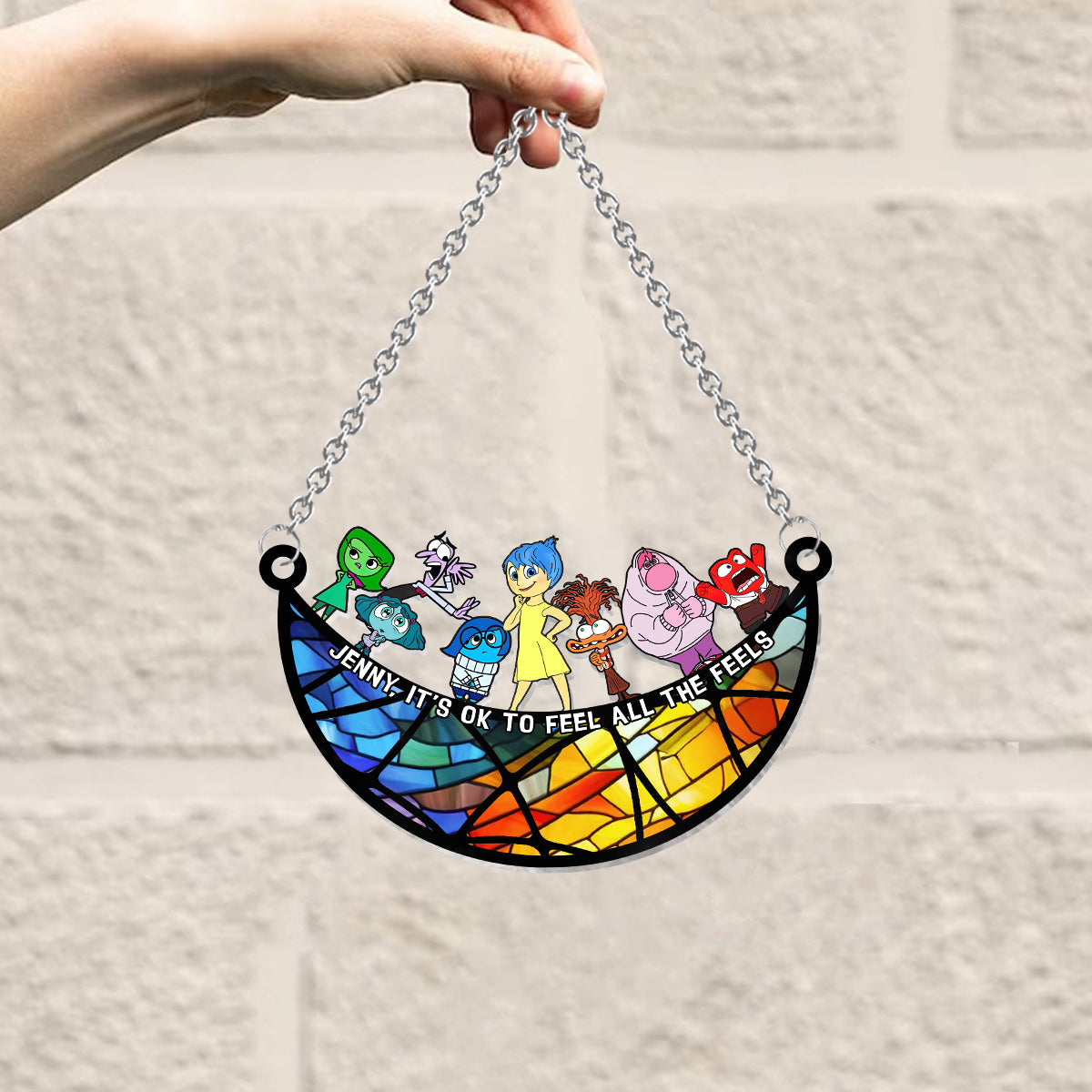 It's Ok To Feel All The Feels - Personalized Window Hanging Suncatcher Ornament