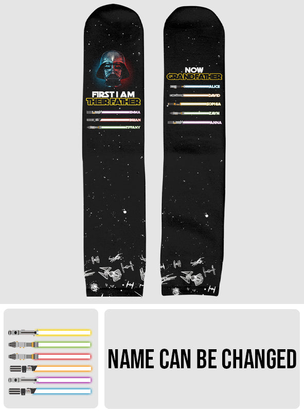 I Am Their Father Now Grandfather - Personalized The Force Socks