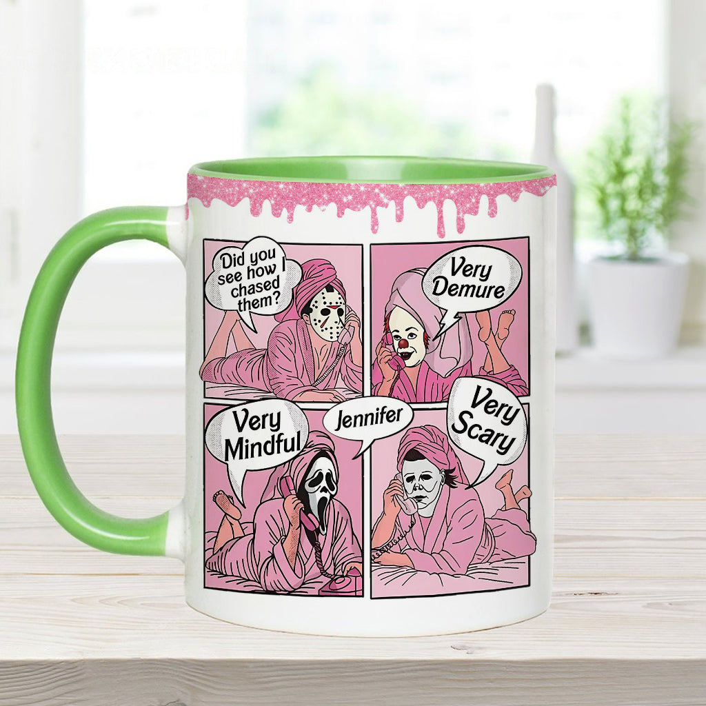 Very Demure, Very Mindful, Very Spooky - Personalized Accent Mug