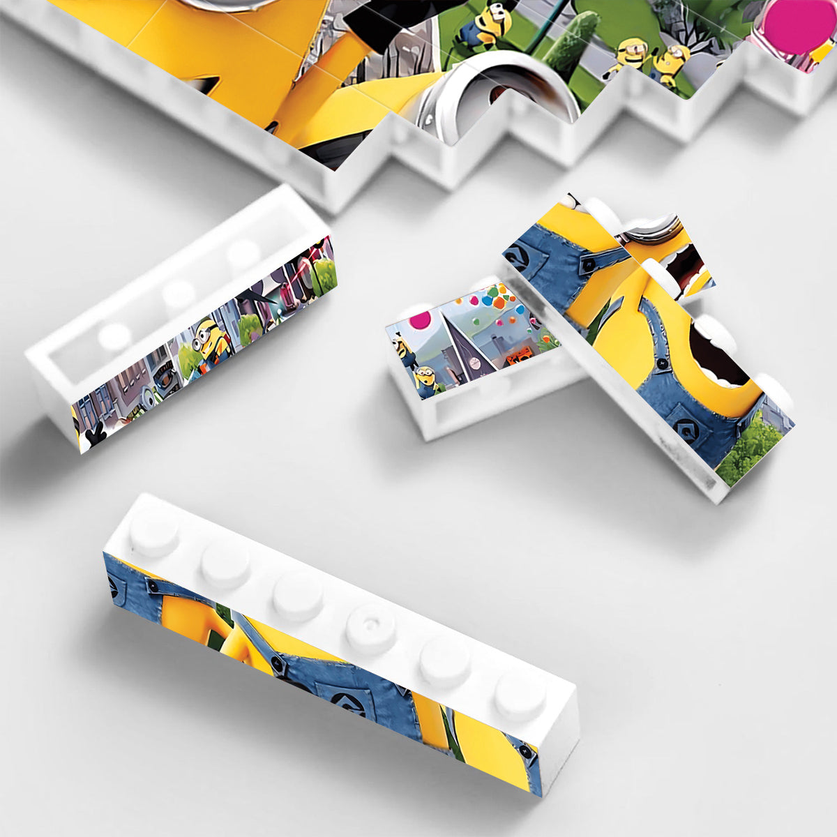 Having Fun - Personalized Horizontal Rectangle Building Brick Blocks Printed On Both Sides