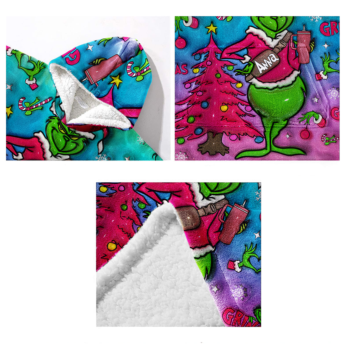 Holo Christmas - Personalized Stole Christmas Blanket Hoodie