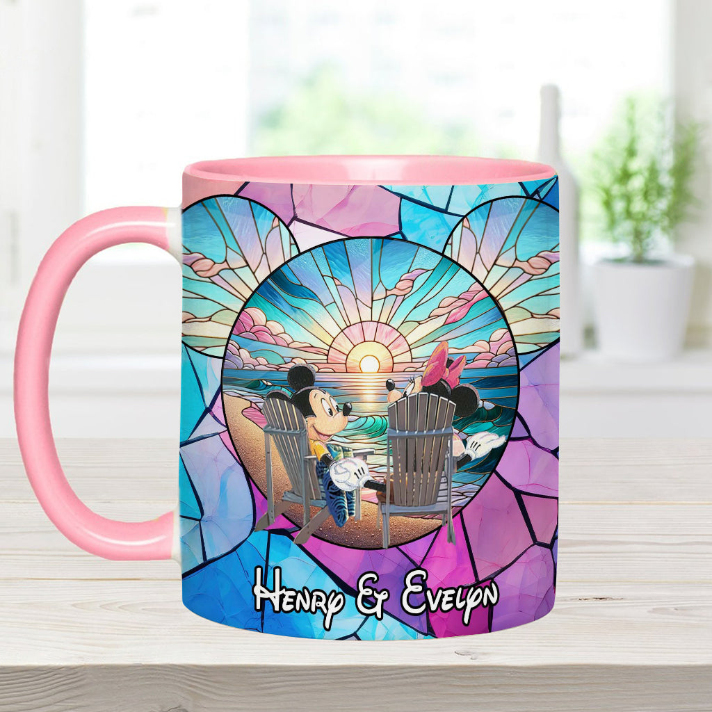 Sunrise On The Beach Build The Life We Love - Personalized Mouse Accent Mug