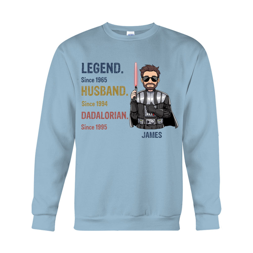 Legend Husband Dadalorian Papalorian - Personalized The Force T-shirt And Hoodie