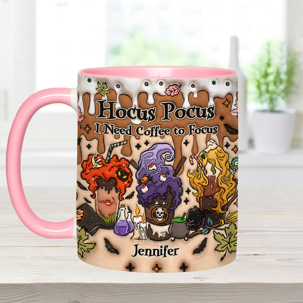 Autumn Leaves Pumpkin Spice Latte - Personalized Three Witches Accent Mug