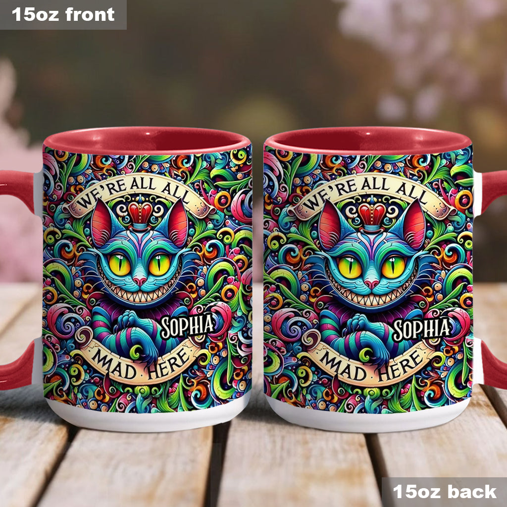 We're All Mad Here - Personalized Mouse Accent Mug