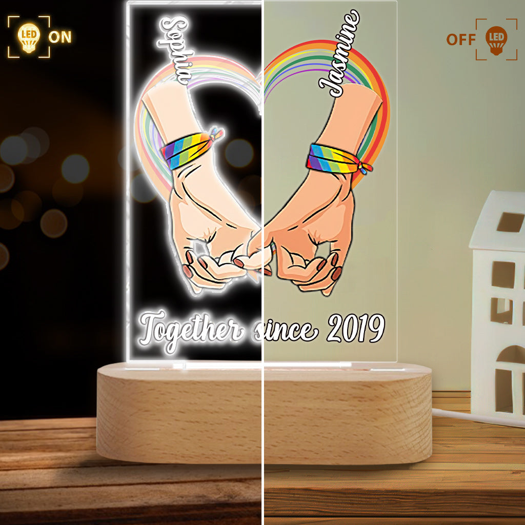 Love Is Love - Personalized LGBT Support Shaped Plaque Light Base