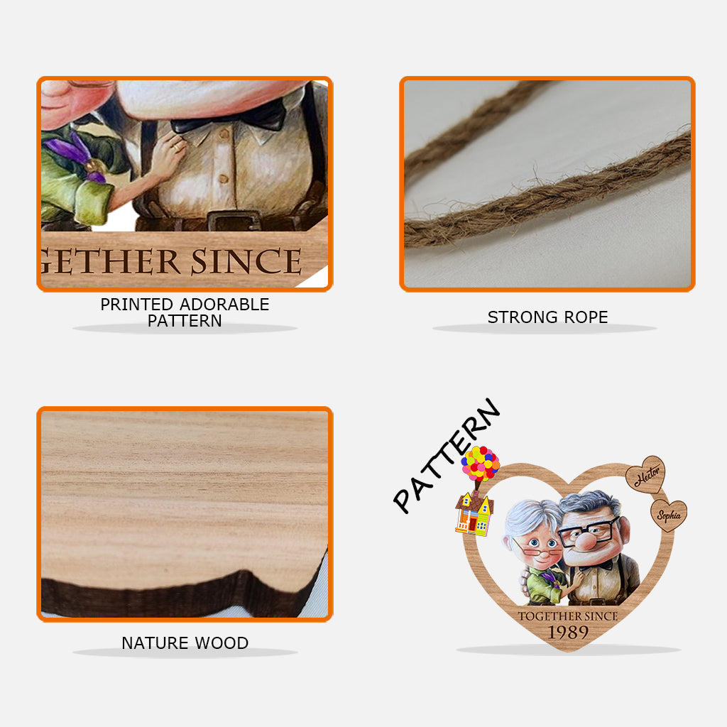 Together Since - Personalized Couple Custom Shaped Wood Sign