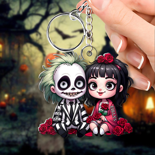 Horror Couple - Personalized Custom Shaped Keychain