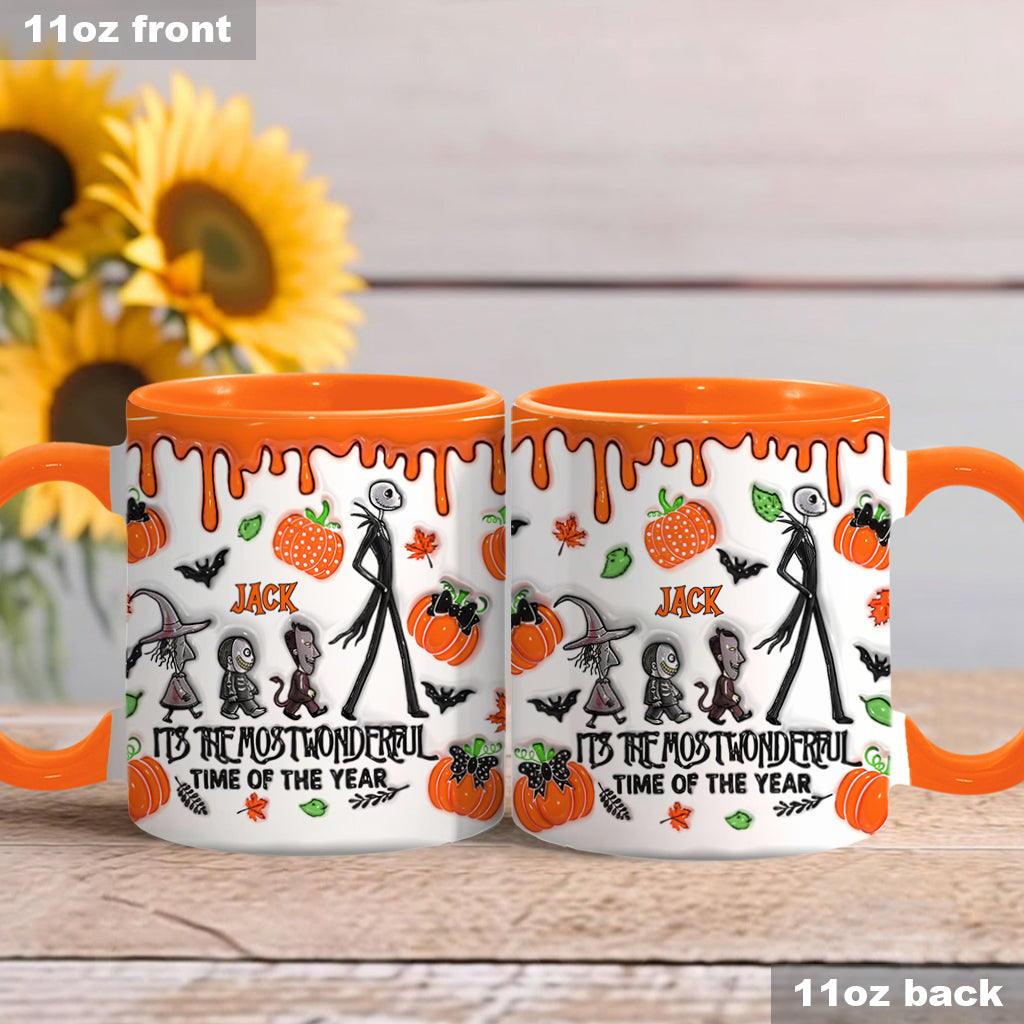 It's The Most Beautiful Time Autumn Skeleton - Personalized Nightmare Accent Mug