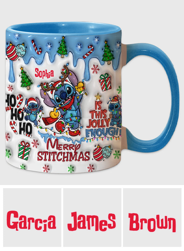 Merry Stichmas - Personalized Ohana Accent Mug