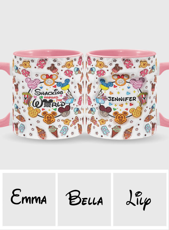 Snacking Around The World - Personalized Mouse Accent Mug