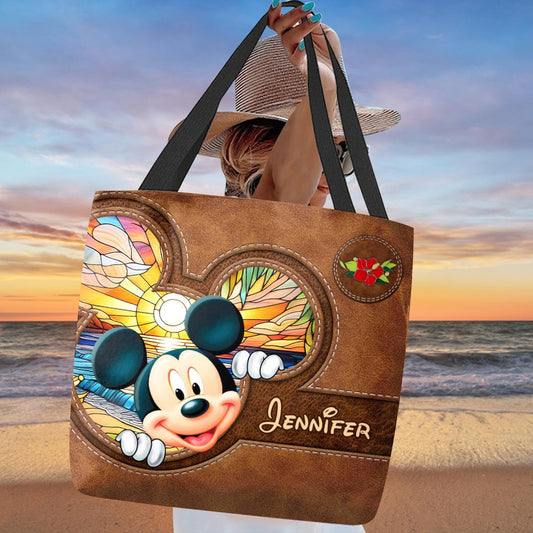 Beautiful Beach Landscape - Personalized Mouse Tote Bag