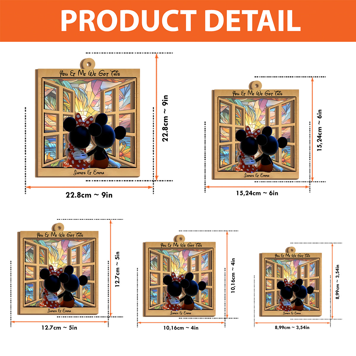 You & Me We Got This - Personalized Mouse 2 Layered Window Hanging Suncatcher