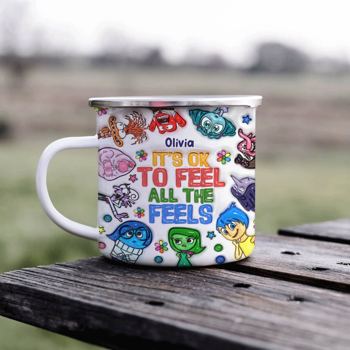 It's Ok To Feel All The Feels - Personalized Enamel Mug