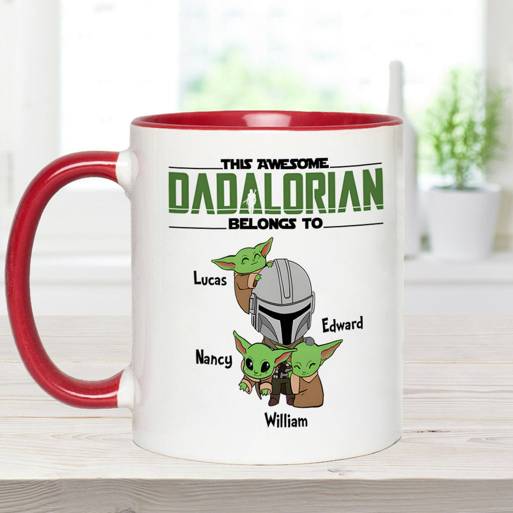 Dadalorian Mamalorian Custom Title And Kids - Personalized The Force Accent Mug
