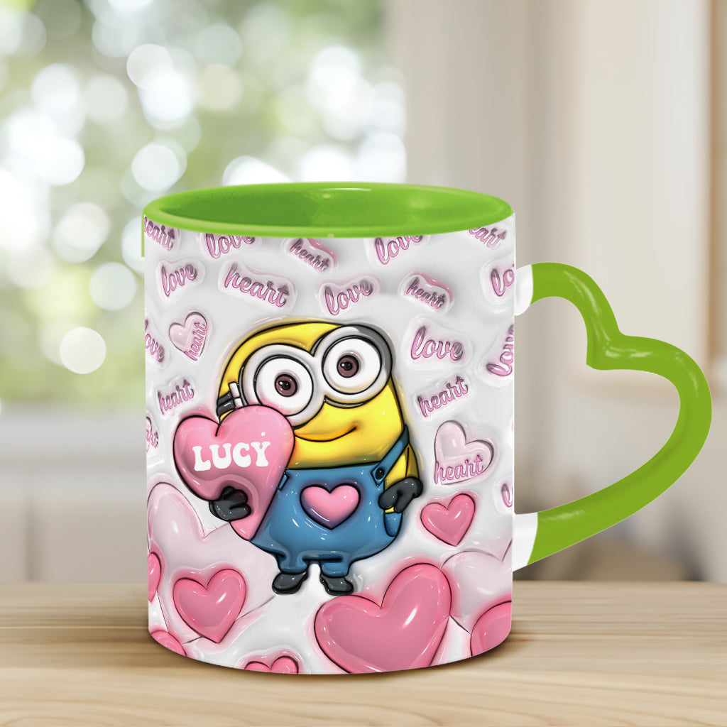 You're One In A Minion - Personalized Heart Handle Mug