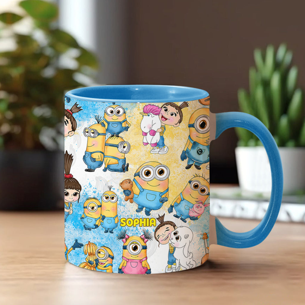 Happy Time Yellow Monster - Personalized Accent Mug