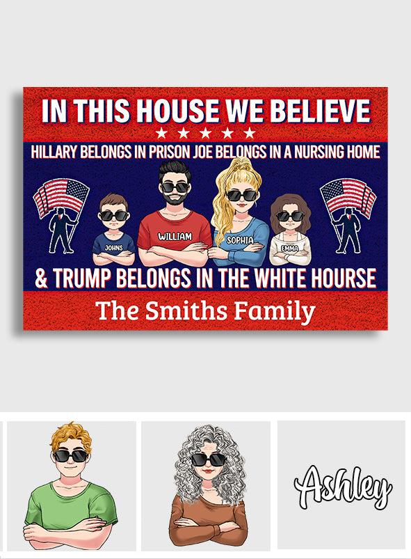 In This House We Believe - Personalized Doormat