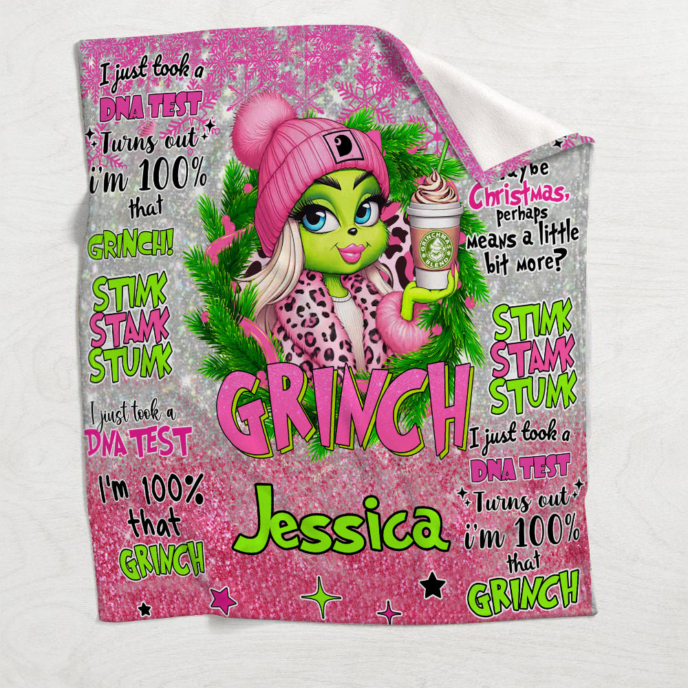 Merry Grinchmas - Personalized Stole Christmas Blanket