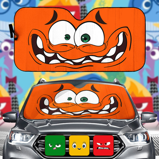 Funny Car Eyes Emotions Feel All The Feels - Personalized Car Sunshade