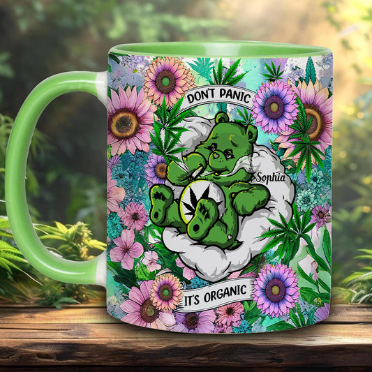 Don't Panic It's Organic - Personalized Weed Accent Mug
