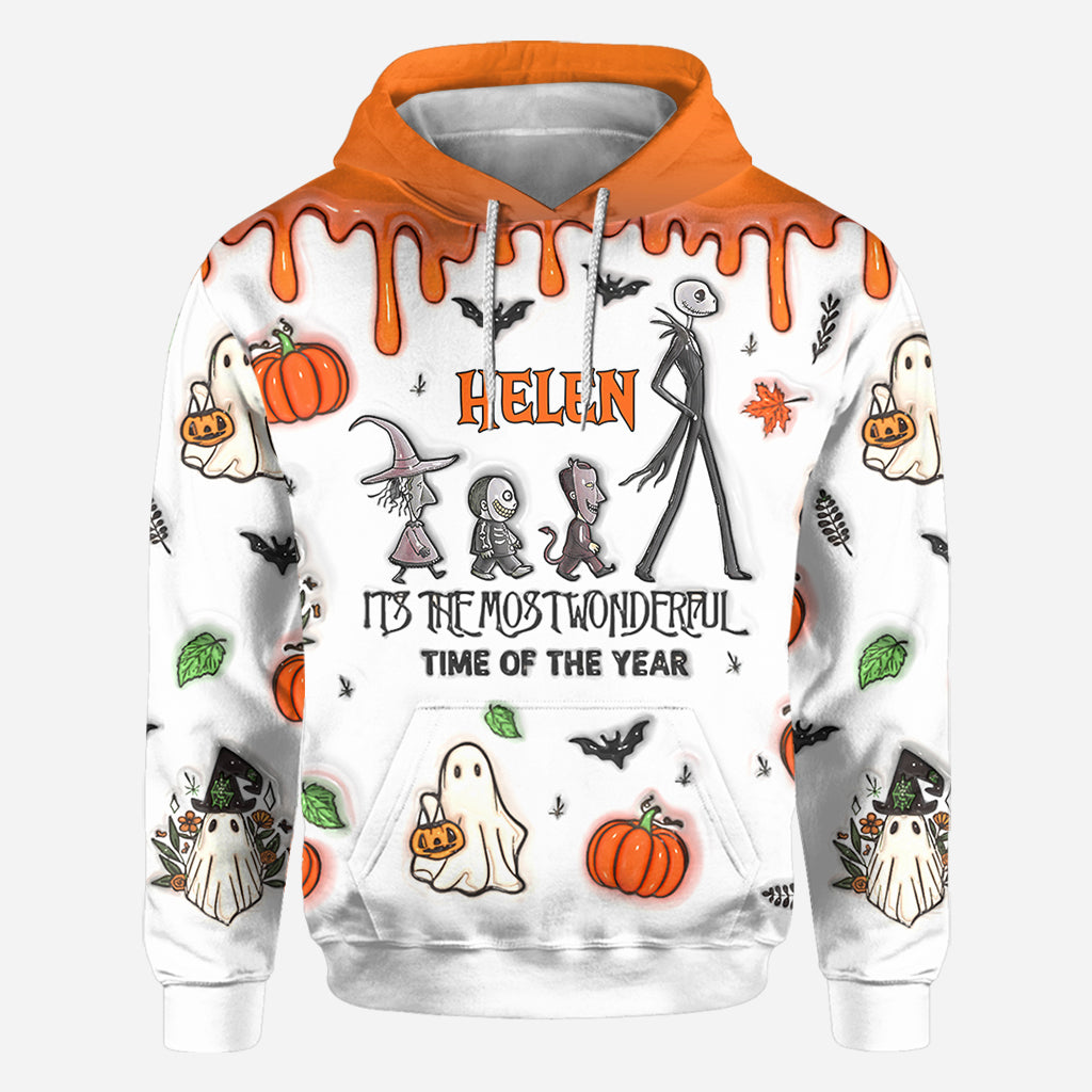 It's The Most Beautiful Time Autumn Skeleton - Personalized Nightmare All Over Shirt