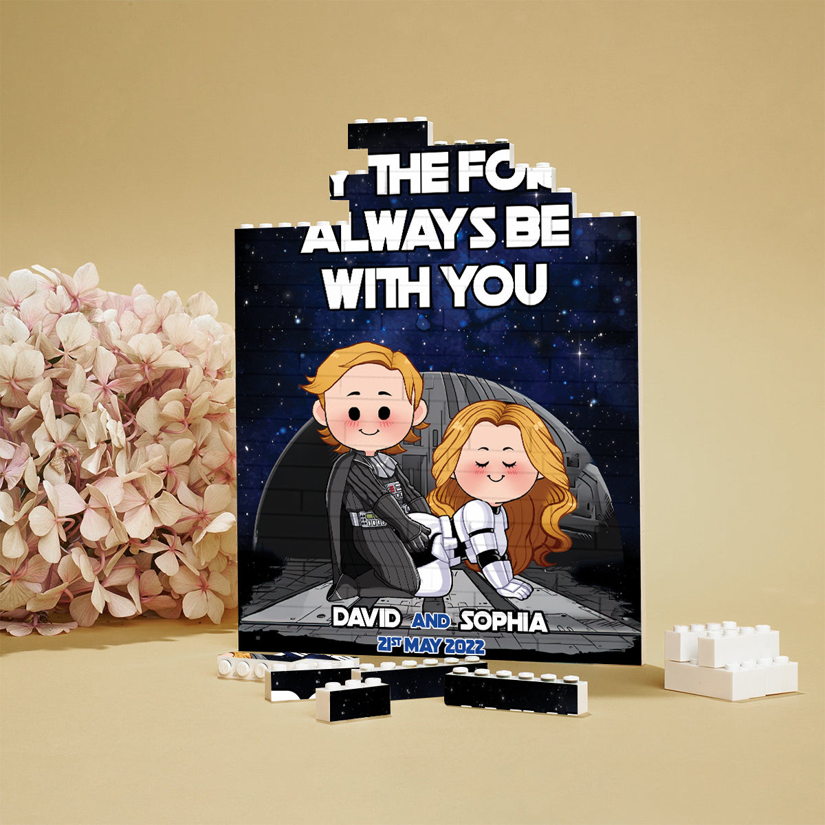 May The Force Always Be With You - Personalized The Force One-sided Vertical Rectangle Building Brick Blocks